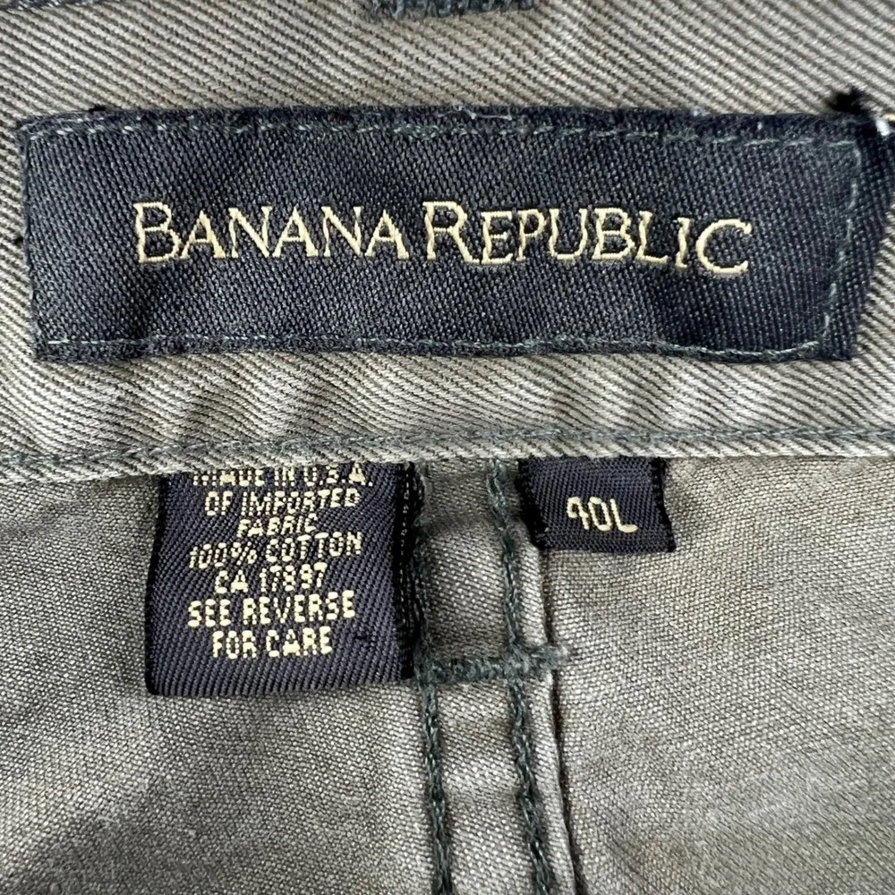 BANANA REPUBLIC Chinos Mens 40L Olive Green Cotton Twill Button‎ Fly USA